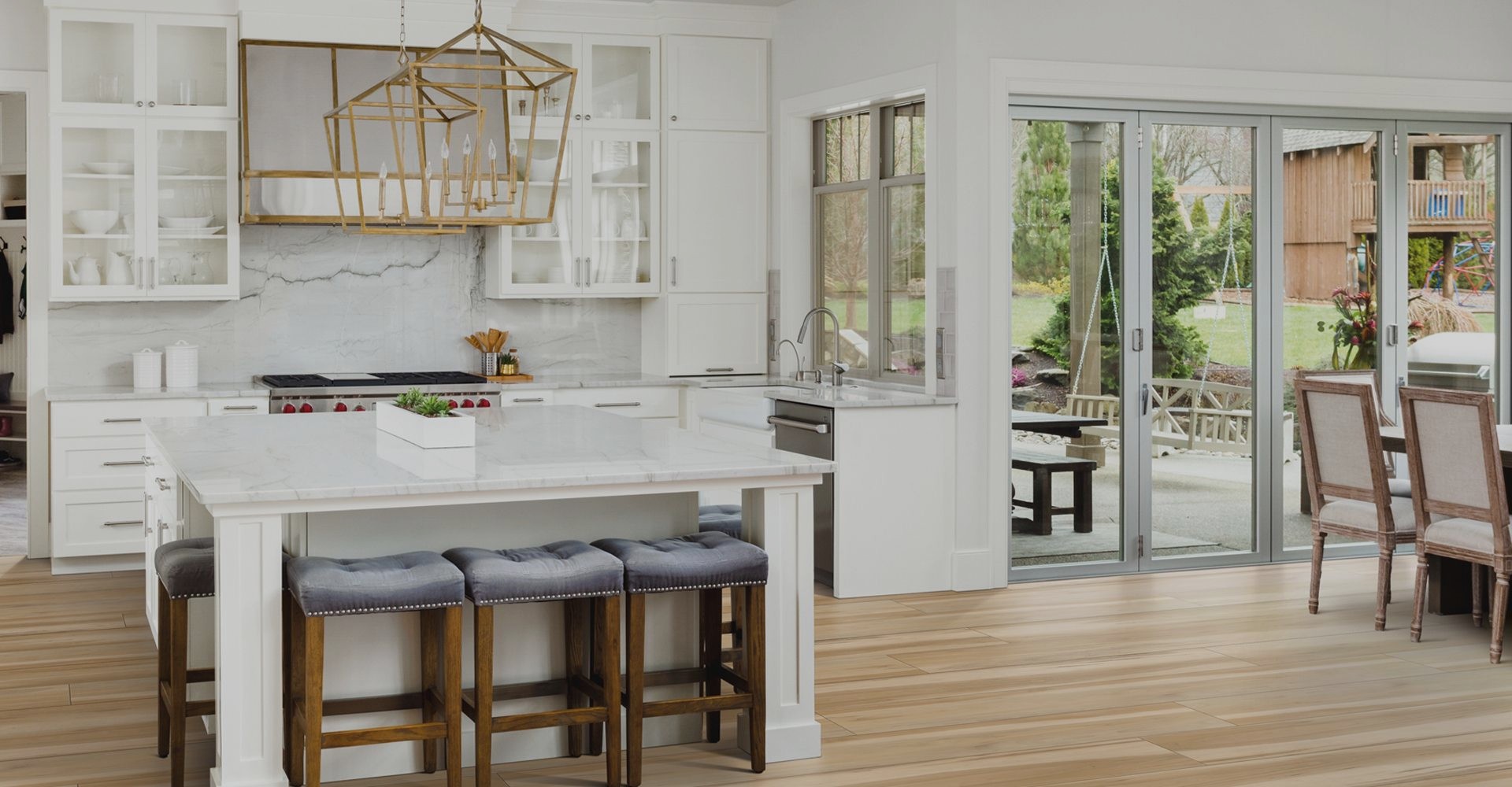 Kitchen scene with vinyl flooring 
