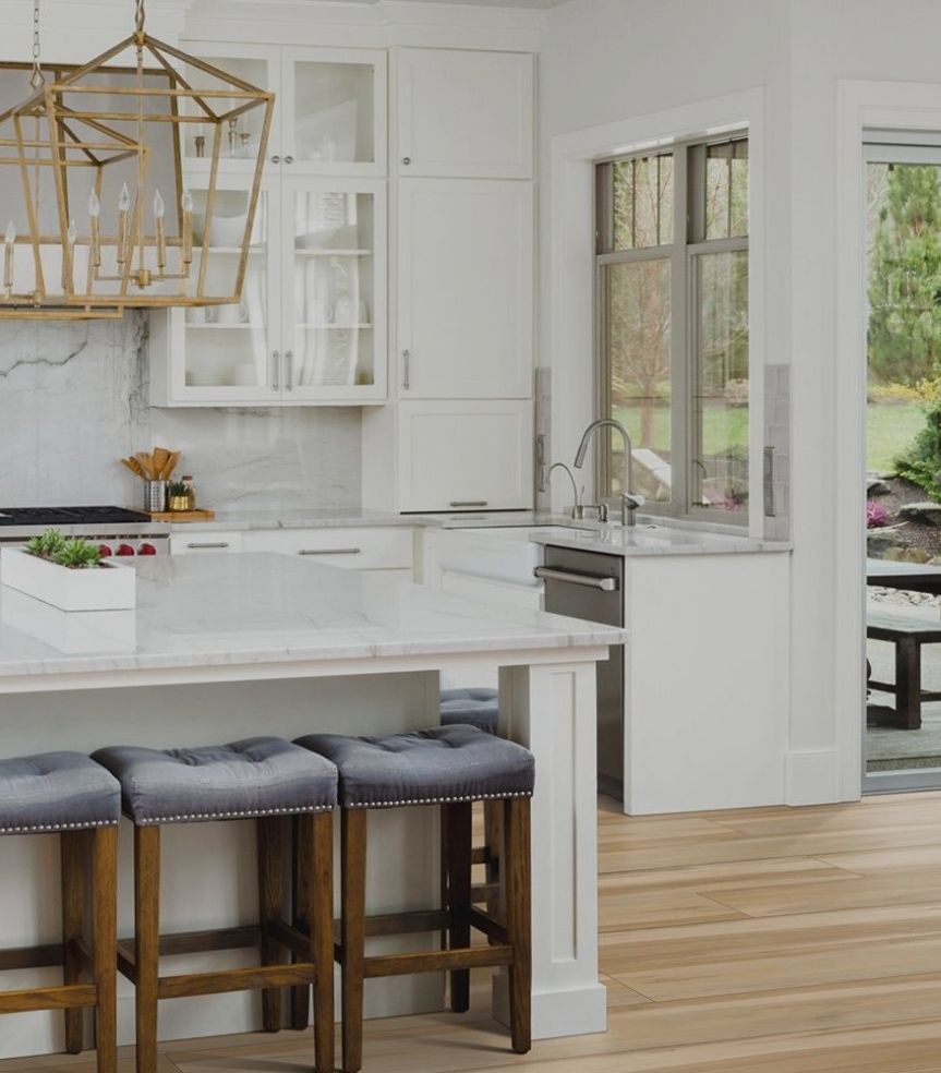 Kitchen scene with vinyl flooring 